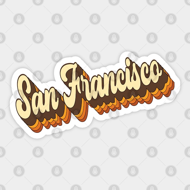 Retro Vintage 70s Groovy San Francisco Sticker by Inspire Enclave